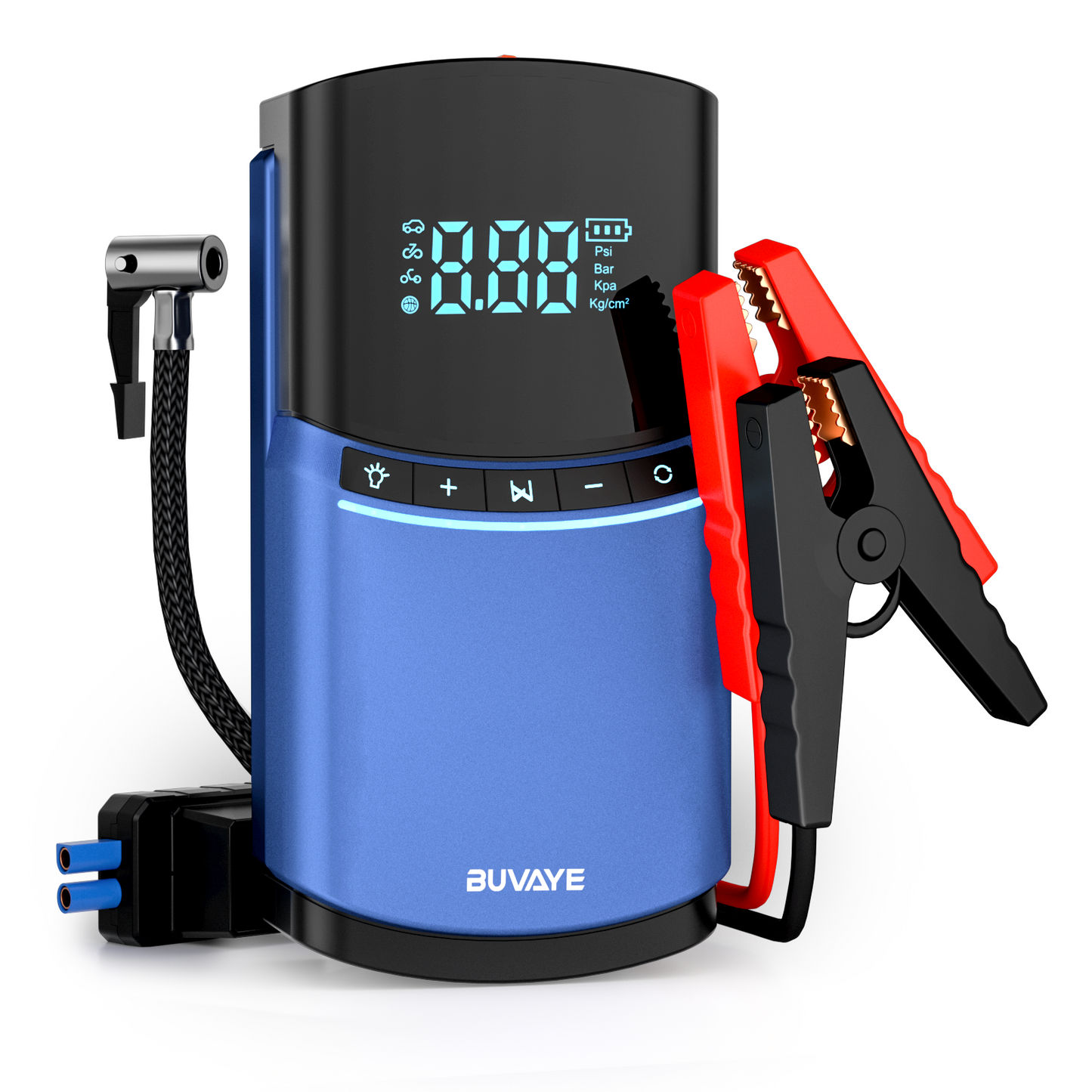 BUVAYE BN03 4 in 1 Car Jump Starter Air Pump 150PSI Tyre Compressor 2000A Starter Device 10400mAh Power bank Digital Inflatable Pump