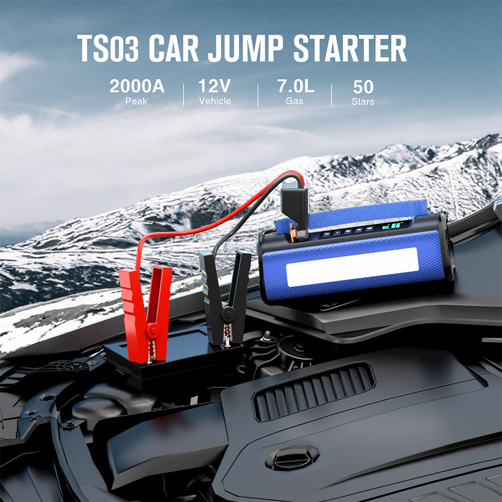 BUVAYE TS03 Portable Tire Inflator TS03 Car Emergency Power Outdoor Multifunctional Jump Starter and Air Pump with EVA Bag