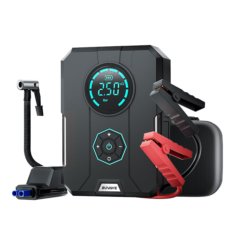 BUVAYE YS03 4 In 1 Car Jump Starter Air Pump Power Bank Portable Air Compressor Cars Battery Starters Starting Auto Tyre Inflator