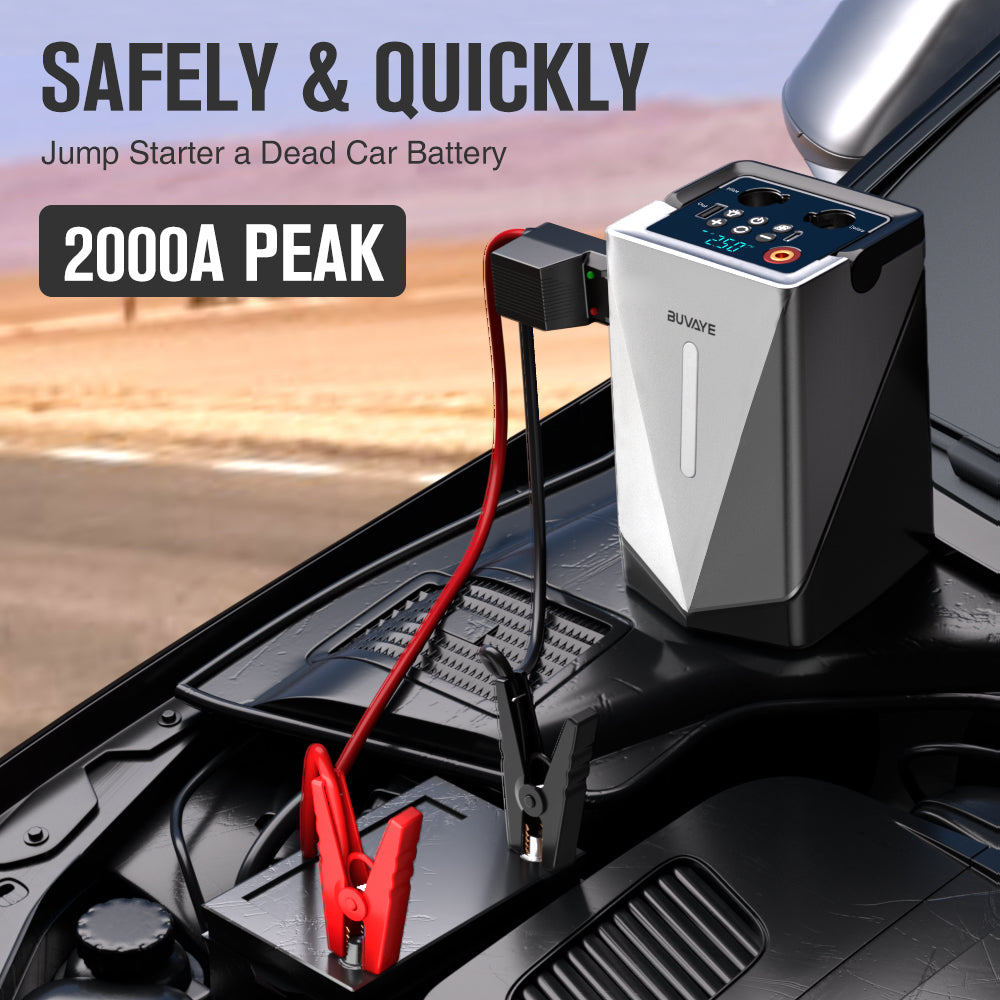 BUVAYE GF-01 Car Jump Starter Electric Air Blower 8 in 1 Air Pump Power Bank Lighting Portable Speed Rotation Blowing Suction Leaf