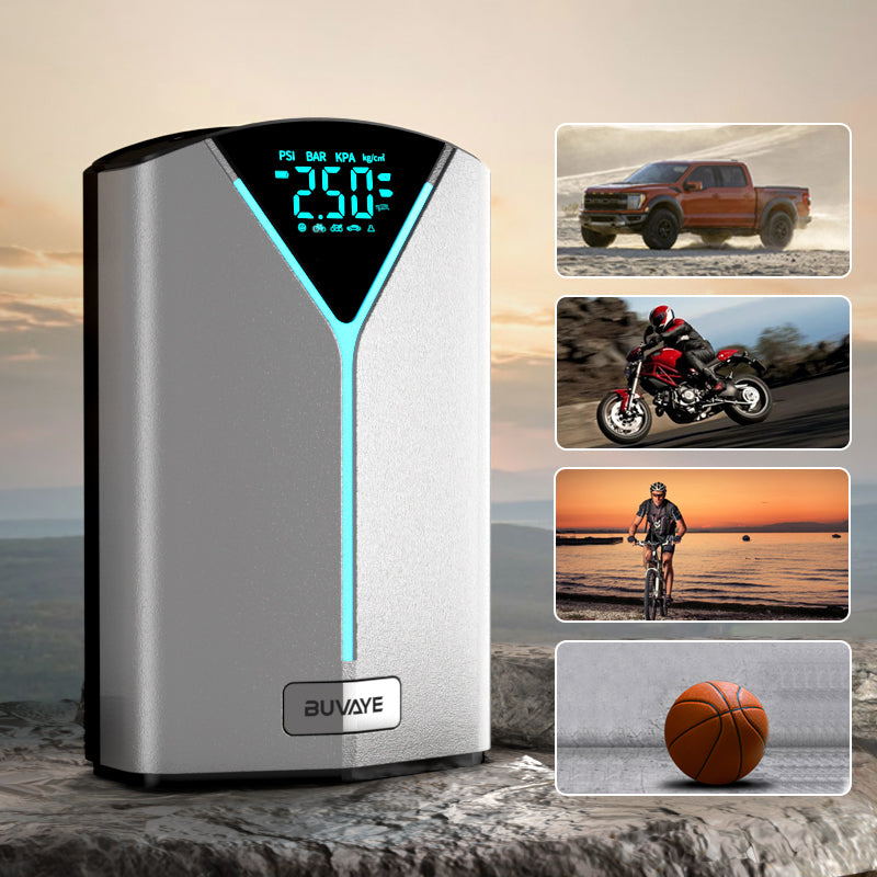 BUVAYE MY03 Car Battery Jump Starter Inflatable Pump Power Bank LED Lighting Portable 4 In 1 Car Booster Air Compressor for 12V Cars