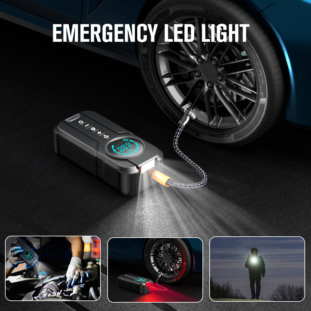 BUVAYE YX1819L Car Inflator Tire Pump Portable Car Air Compressor for Motorcycles Bicycle Boat Tyre Inflator Digital Auto Inflatable
