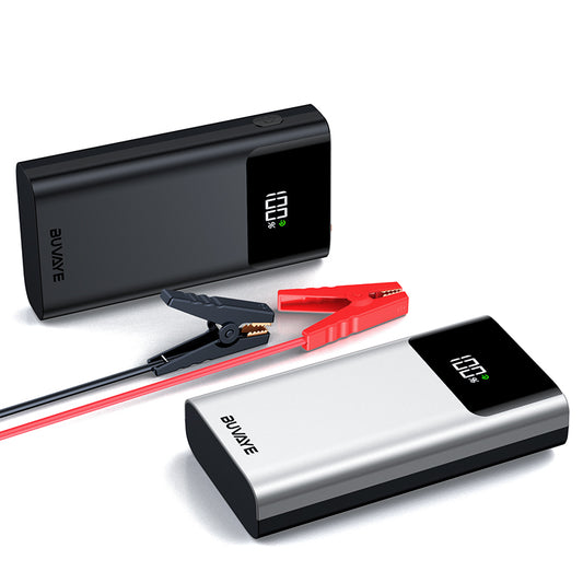 BUVAYE QS001 Car Jump Starter 3 In 1 Portable Car Battery Booster Power Bank LED Lighting Small Battery Starter Device For 12V Cars