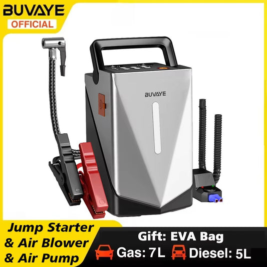 BUVAYE GF-01 Car Jump Starter Electric Air Blower 8 in 1 Air Pump Power Bank Lighting Portable Speed Rotation Blowing Suction Leaf