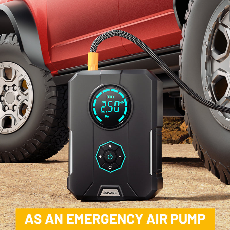 BUVAYE YS03 4 In 1 Car Jump Starter Air Pump Power Bank Portable Air Compressor Cars Battery Starters Starting Auto Tyre Inflator