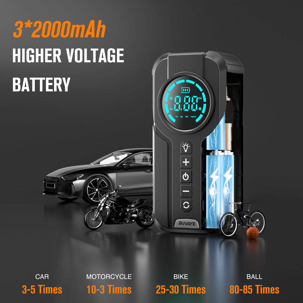 BUVAYE YX1819L Car Inflator Tire Pump Portable Car Air Compressor for Motorcycles Bicycle Boat Tyre Inflator Digital Auto Inflatable